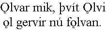 Textbeispiel für Altnordisch-Font